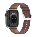 22mm Top Layer Cowhide Sewing Strap For Apple Watch Series 7 41mm / 6&SE&5&4 40mm / 3&2&1 38mm(Dark Brown)
