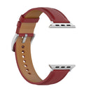 22mm Top Layer Cowhide Sewing Strap For Apple Watch Series 7 41mm / 6&SE&5&4 40mm / 3&2&1 38mm(Red)