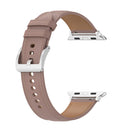 22mm Top Layer Cowhide Sewing Strap For Apple Watch Series 7 41mm / 6&SE&5&4 40mm / 3&2&1 38mm(Pink)