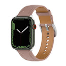 22mm Top Layer Cowhide Sewing Strap For Apple Watch Series 7 41mm / 6&SE&5&4 40mm / 3&2&1 38mm(Pink)