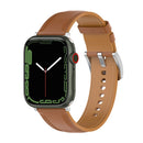 20mm Top Layer Cowhide Sewing Watch Band For Apple Watch Series 7 45mm / 6&SE&5&4 44mm / 3&2&1 42mm(Light Brown)