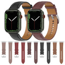 20mm Top Layer Cowhide Sewing Watch Band For Apple Watch Series 7 45mm / 6&SE&5&4 44mm / 3&2&1 42mm(Black)