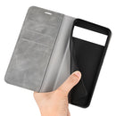 For Google Pixel 7 Retro-skin Magnetic Suction Leather Phone Case(Grey)