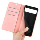 For Google Pixel 7 Retro-skin Magnetic Suction Leather Phone Case(Pink)