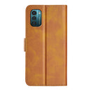 For Nokia G11/G21 Dual-side Magnetic Buckle Leather Phone Case(Yellow)