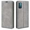 For Nokia G11/G21 Retro-skin Magnetic Suction Leather Phone Case(Grey)