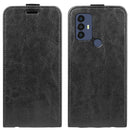 For TCL 30 SE/305/306 R64 Texture Single Vertical Flip Leather Phone Case(Black)