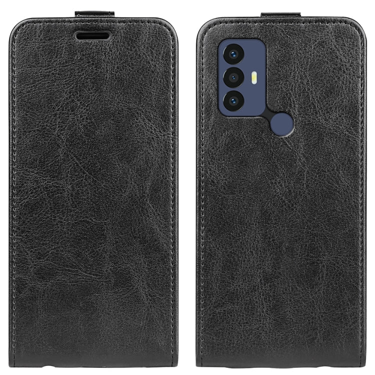 For TCL 30 SE/305/306 R64 Texture Single Vertical Flip Leather Phone Case(Black)