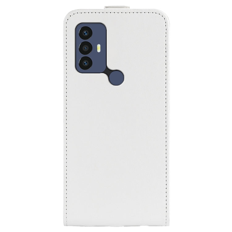 For TCL 30 SE/305/306 R64 Texture Single Vertical Flip Leather Phone Case(White)