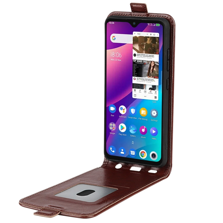 For TCL 30 SE/305/306 R64 Texture Single Vertical Flip Leather Phone Case(Brown)