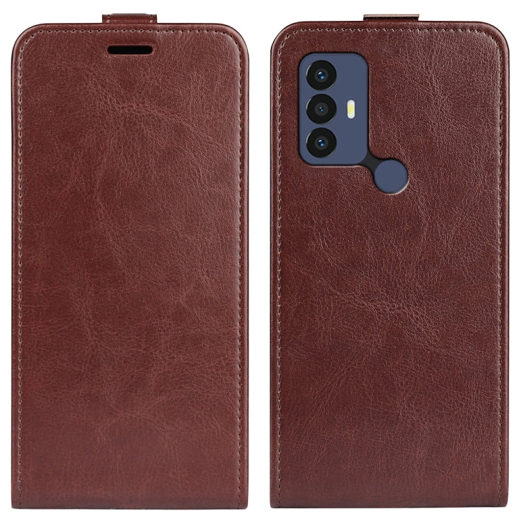 For TCL 30 SE/305/306 R64 Texture Single Vertical Flip Leather Phone Case(Brown)