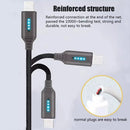 USB-C / Type-C Interface Zinc Alloy Marquee Luminous Intelligent Automatic Power off Charging Data Cable(black)