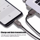 USB-C / Type-C Interface Zinc Alloy Marquee Luminous Intelligent Automatic Power off Charging Data Cable(black)