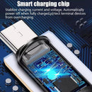 USB-C / Type-C Interface Zinc Alloy Marquee Luminous Intelligent Automatic Power off Charging Data Cable(black)