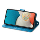 For Samsung Galaxy A73 5G Four-leaf Clasp Embossed Leather Phone Case(Blue)
