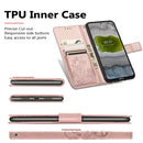 For TCL 30 SE Four-leaf Clasp Embossed Leather Phone Case(Rose Gold)
