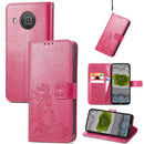 For Nokia X10 Four-leaf Clasp Embossed Leather Phone Case(Magenta)