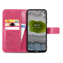 For Nokia X10 Four-leaf Clasp Embossed Leather Phone Case(Magenta)