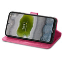 For Nokia X10 Four-leaf Clasp Embossed Leather Phone Case(Magenta)