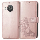 For Nokia X10 Four-leaf Clasp Embossed Leather Phone Case(Rose Gold)