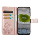 For Nokia X10 Four-leaf Clasp Embossed Leather Phone Case(Rose Gold)