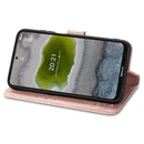 For Nokia X10 Four-leaf Clasp Embossed Leather Phone Case(Rose Gold)