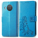 For Nokia X10 Four-leaf Clasp Embossed Leather Phone Case(Blue)