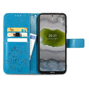 For Nokia X10 Four-leaf Clasp Embossed Leather Phone Case(Blue)