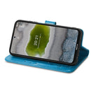 For Nokia X10 Four-leaf Clasp Embossed Leather Phone Case(Blue)