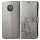 For Nokia X10 Four-leaf Clasp Embossed Leather Phone Case(Gray)
