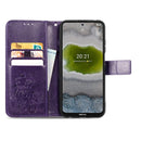 For Nokia X10 Four-leaf Clasp Embossed Leather Phone Case(Purple)