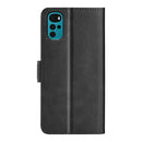 For Motorola Moto G22 4G Dual-side Magnetic Buckle Horizontal Flip Leather Phone Case(Black)