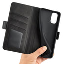For Motorola Moto G22 4G Dual-side Magnetic Buckle Horizontal Flip Leather Phone Case(Black)
