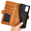 For Motorola Moto G22 4G Dual-side Magnetic Buckle Horizontal Flip Leather Phone Case(Yellow)
