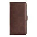 For Motorola Moto G22 4G Dual-side Magnetic Buckle Horizontal Flip Leather Phone Case(Brown)