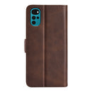 For Motorola Moto G22 4G Dual-side Magnetic Buckle Horizontal Flip Leather Phone Case(Brown)