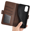 For Motorola Moto G22 4G Dual-side Magnetic Buckle Horizontal Flip Leather Phone Case(Brown)