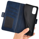 For Motorola Moto G22 4G Dual-side Magnetic Buckle Horizontal Flip Leather Phone Case(Dark Blue)