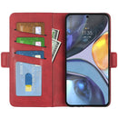 For Motorola Moto G22 4G Dual-side Magnetic Buckle Horizontal Flip Leather Phone Case(Red)