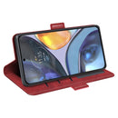 For Motorola Moto G22 4G Dual-side Magnetic Buckle Horizontal Flip Leather Phone Case(Red)