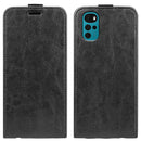 For Motorola Moto G22 4G R64 Texture Single Vertical Flip Leather Phone Case(Black)