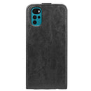 For Motorola Moto G22 4G R64 Texture Single Vertical Flip Leather Phone Case(Black)