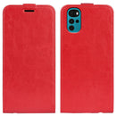 For Motorola Moto G22 4G R64 Texture Single Vertical Flip Leather Phone Case(Red)
