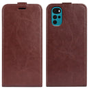 For Motorola Moto G22 4G R64 Texture Single Vertical Flip Leather Phone Case(Brown)
