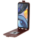 For Motorola Moto G22 4G R64 Texture Single Vertical Flip Leather Phone Case(Brown)