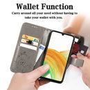 For Samsung Galaxy A13 4G Four-leaf Clasp Embossed Buckle Leather Phone Case(Rose Gold)