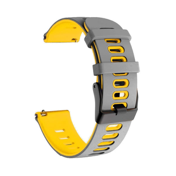 For Huawei Watch 3 22mm Mixed-Color Silicone Watch Band(Grey+Yellow)