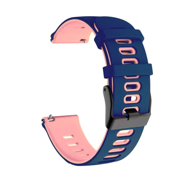 For Huawei Watch 3 22mm Mixed-Color Silicone Watch Band(Dark Blue+Pink)