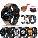 For Samsung Galaxy Watch 4 40mm 20mm Silicone Pasted Leather Watch Band(Dark Brown)