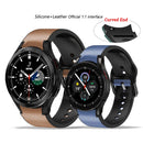 For Samsung Galaxy Watch 4 40mm 20mm Silicone Pasted Leather Watch Band(Light Grey)
